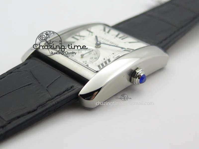 Tank MC JF Best Edition SS White Textured Dial On Black Leather Strap A23J Cal Chic 6331
