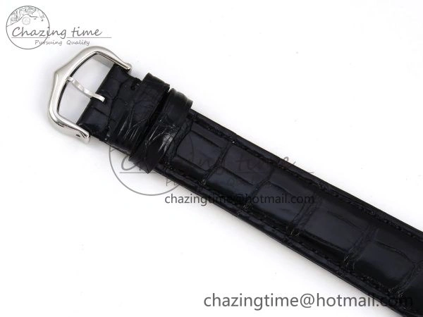 Sustainable Tank Must Large SS 33.7mm DRF 1:1 Best Edition Black Dial on Black Leather Strap Swiss Quartz 5959