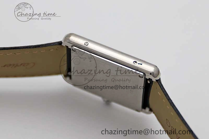 Tank Must Large SS K11F 1:1 Best Edition White Dial Diamonds Bezel on Croc Leather Strap Ronda Quartz QuickDry 6067