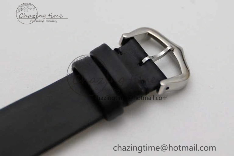 EyeCatching Tank Must Large SS K11F 1:1 Best Edition White Dial Diamonds Bezel on Satin Leather Strap Ronda Quartz 6071