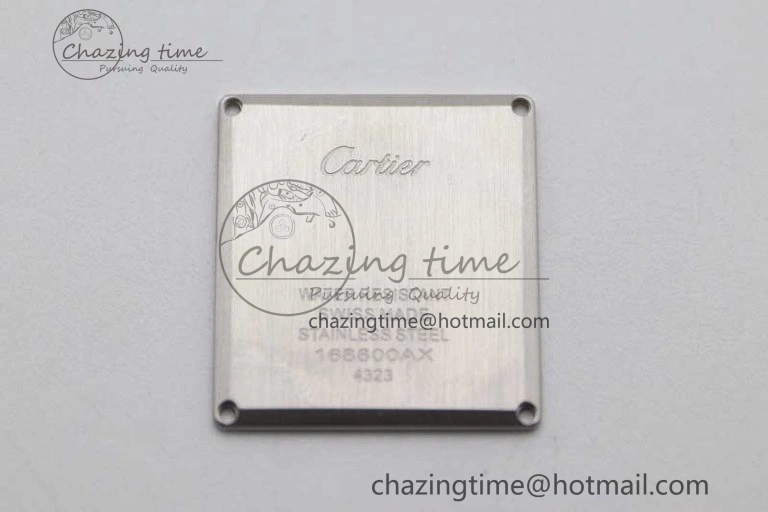 Tank Must Large SS K11F 1:1 Best Edition White Dial Diamonds Bezel on Satin Leather Strap Ronda Quartz FreshLook 6061