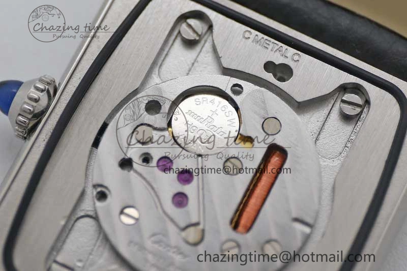 Tank Must Large SS K11F 1:1 Best Edition White Dial on Black Leather Strap Ronda Quartz EasyCare 10229
