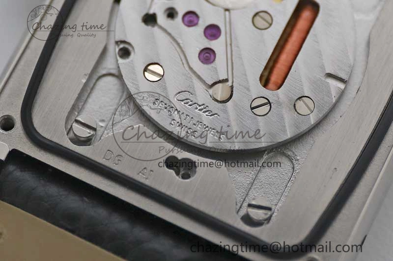 Tank Must Large SS K11F 1:1 Best Edition White Dial on Black Leather Strap Ronda Quartz EasyCare 10229