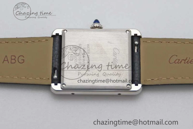 Tank Must Large SS K11F 1:1 Best Edition White Dial on Black Leather Strap Ronda Quartz EasyCare 10229