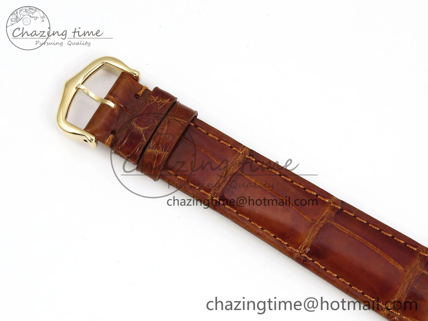 Tank Must Large YG 33.7mm DRF 1:1 Best Edition YG Dial on Brown Leather Strap Swiss Quartz Colorful 5949
