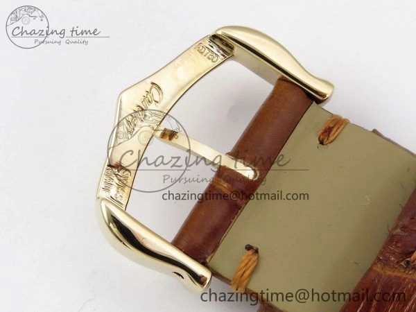 Tank Must Large YG 33.7mm DRF 1:1 Best Edition YG Dial on Brown Leather Strap Swiss Quartz Colorful 5949