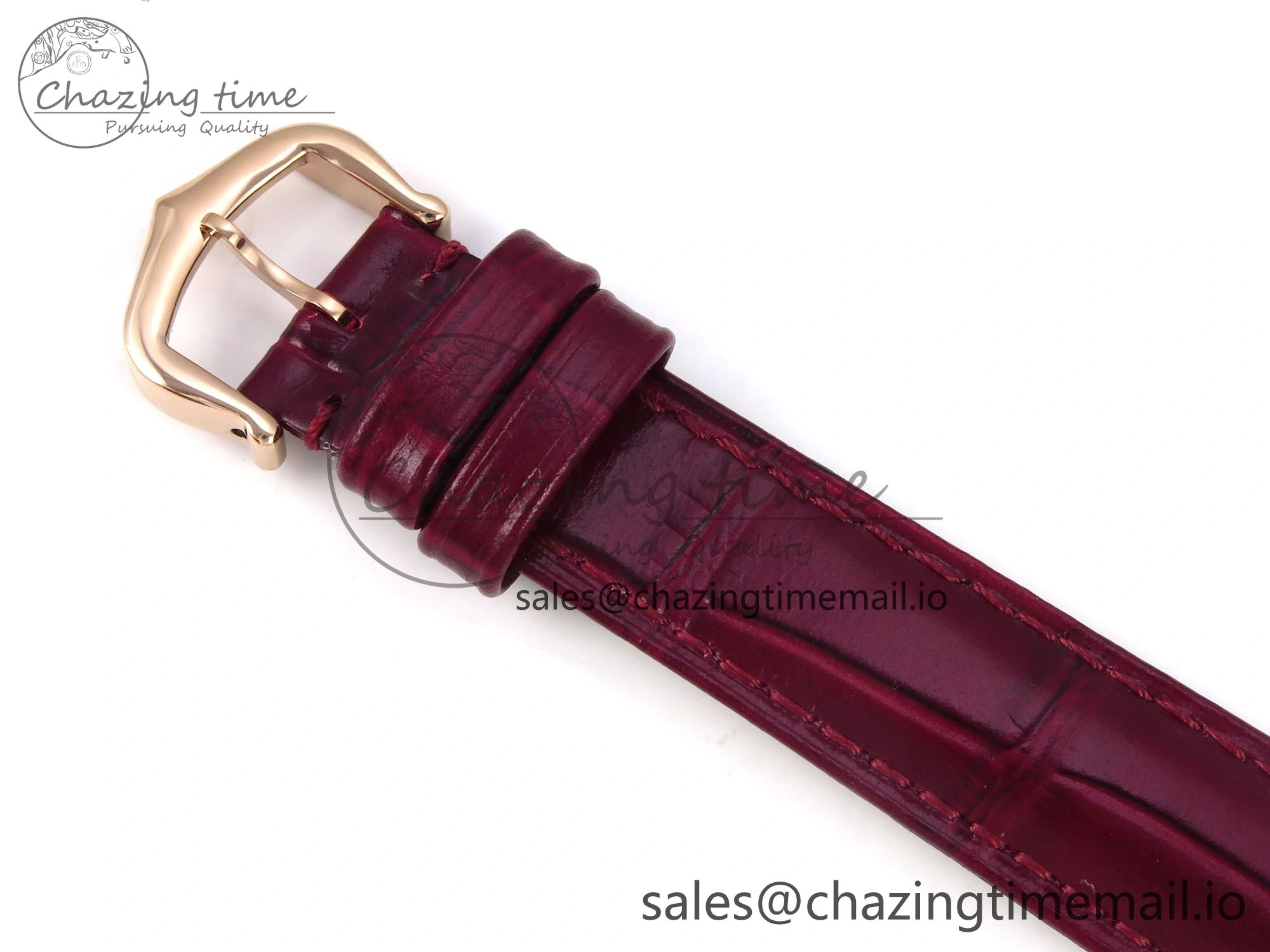 ModernLook Tank Must RG 22mm AF 1:1 Best Edition White Dial Diamonds Bezel on Red Leather Strap Ronda Quartz 5870
