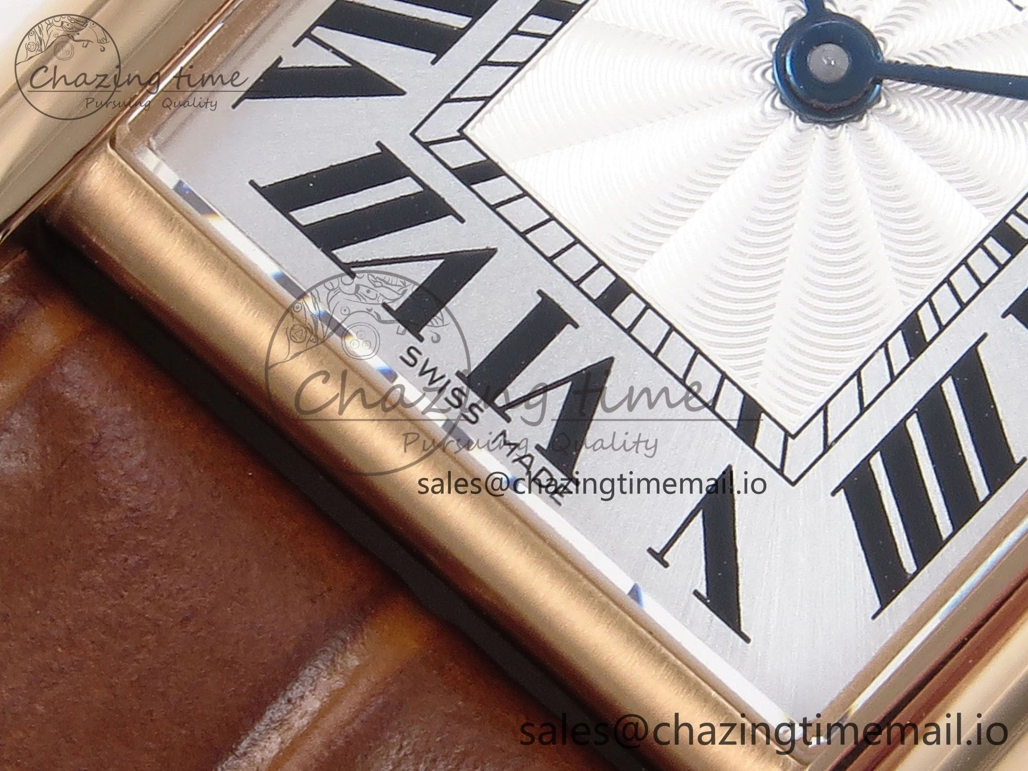 Effortless Tank Must RG 22mm AF 1:1 Best Edition White Dial on Brown Leather Strap Ronda Quartz 5874