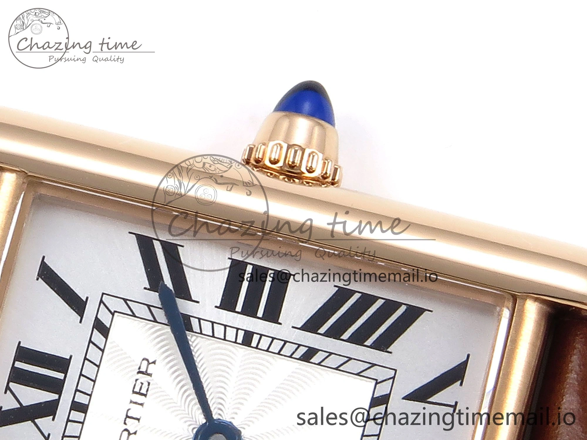 Effortless Tank Must RG 22mm AF 1:1 Best Edition White Dial on Brown Leather Strap Ronda Quartz 5874