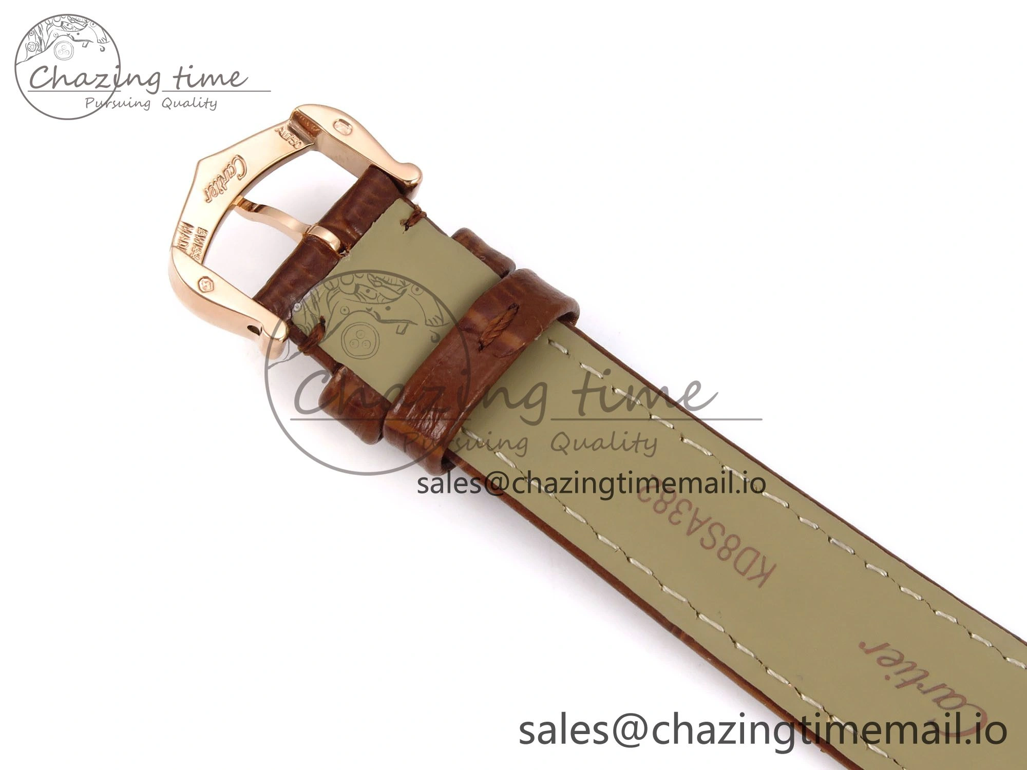 Effortless Tank Must RG 22mm AF 1:1 Best Edition White Dial on Brown Leather Strap Ronda Quartz 5874