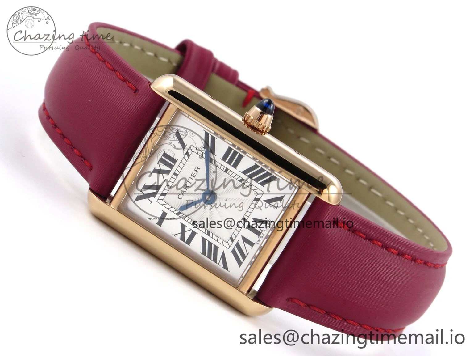 Tank Must RG 22mm AF 1:1 Best Edition White Dial on Red Fabric Strap Ronda Quartz SoftTouch 5871