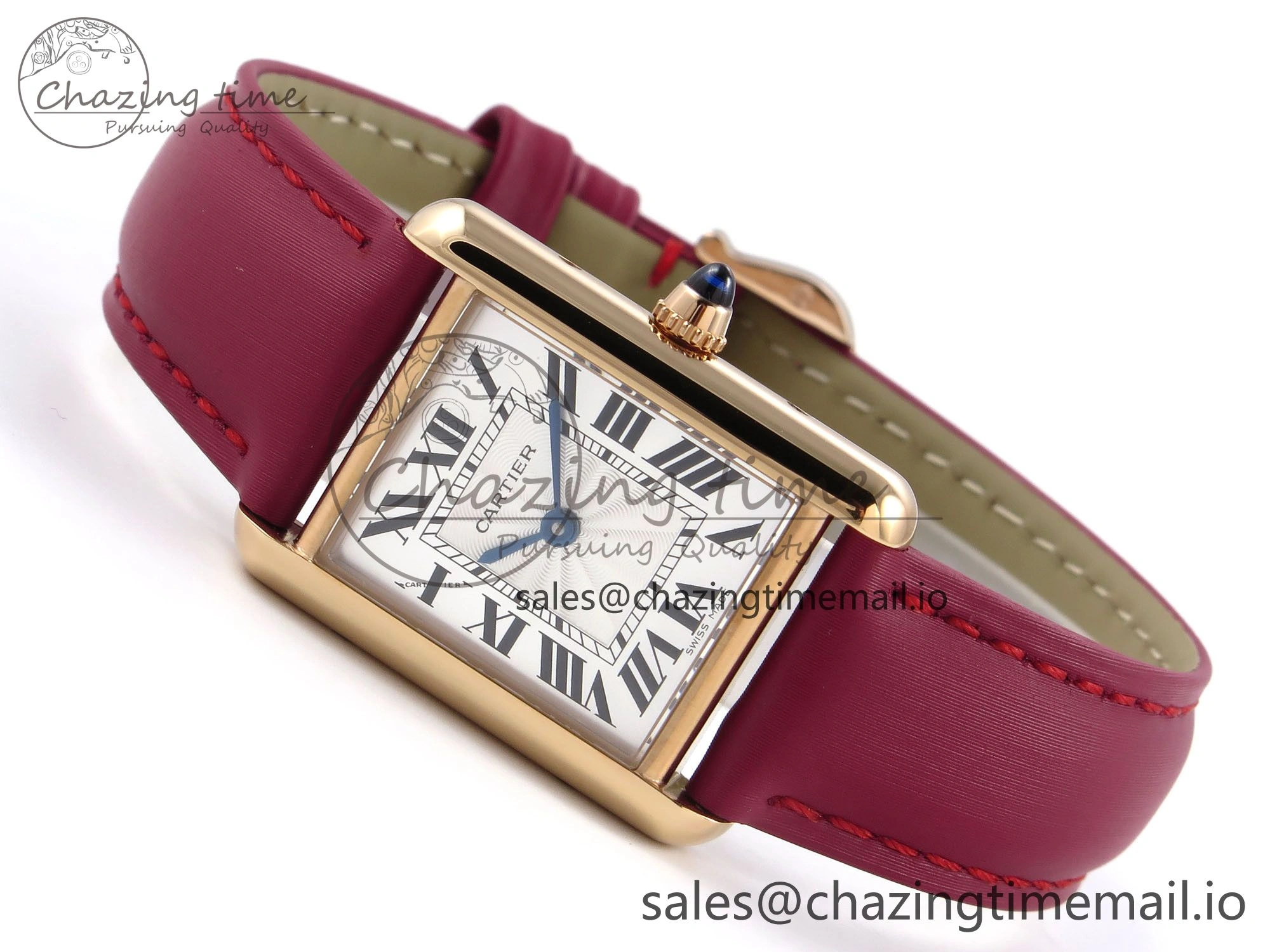 Tank Must RG 22mm AF 1:1 Best Edition White Dial on Red Fabric Strap Ronda Quartz SoftTouch 5871