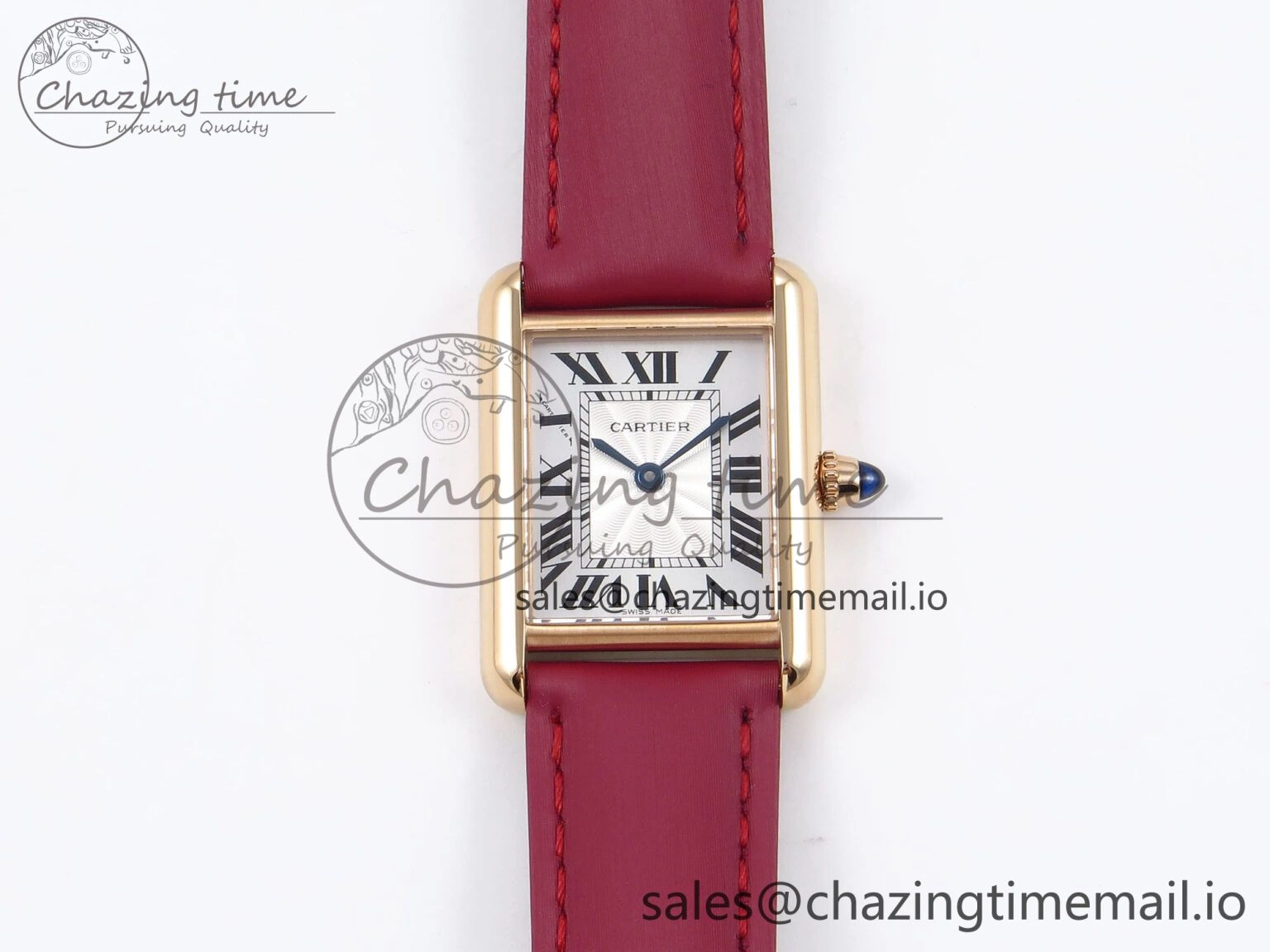 Tank Must RG 22mm AF 1:1 Best Edition White Dial on Red Fabric Strap Ronda Quartz SoftTouch 5871