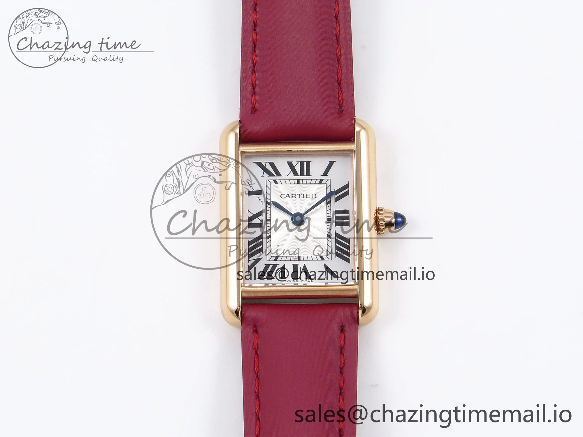 Tank Must RG 22mm AF 1:1 Best Edition White Dial on Red Fabric Strap Ronda Quartz SoftTouch 5871