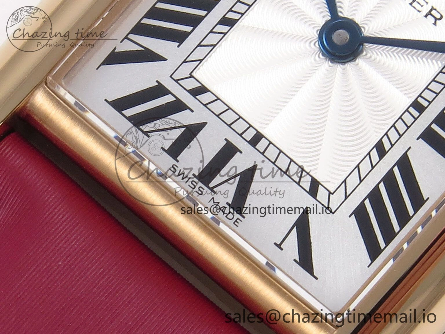 Tank Must RG 22mm AF 1:1 Best Edition White Dial on Red Fabric Strap Ronda Quartz SoftTouch 5871