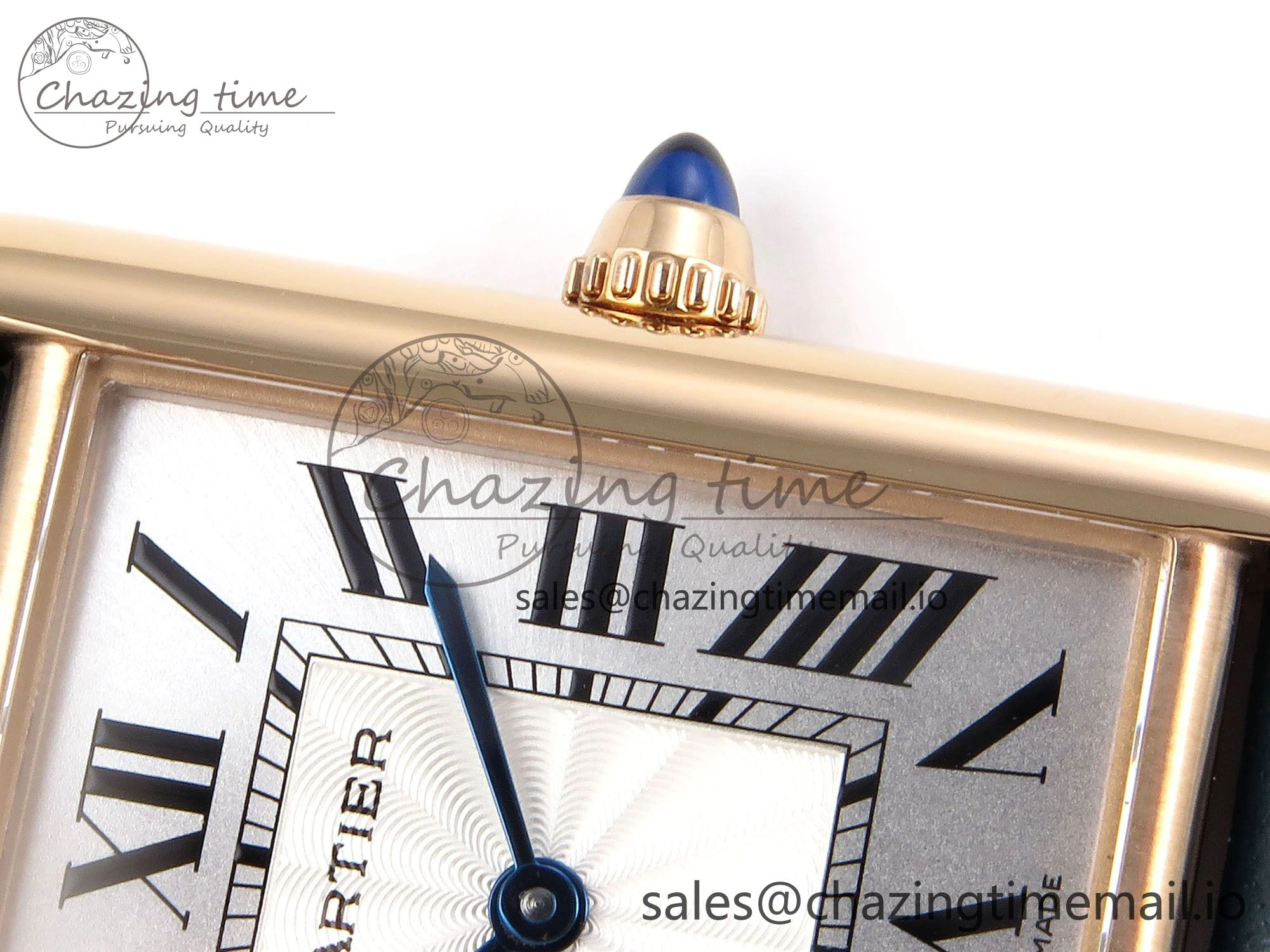 Tank Must RG 25.5mm AF 1:1 Best Edition White Dial on Blue Leather Strap Ronda Quartz Lightweight 5886