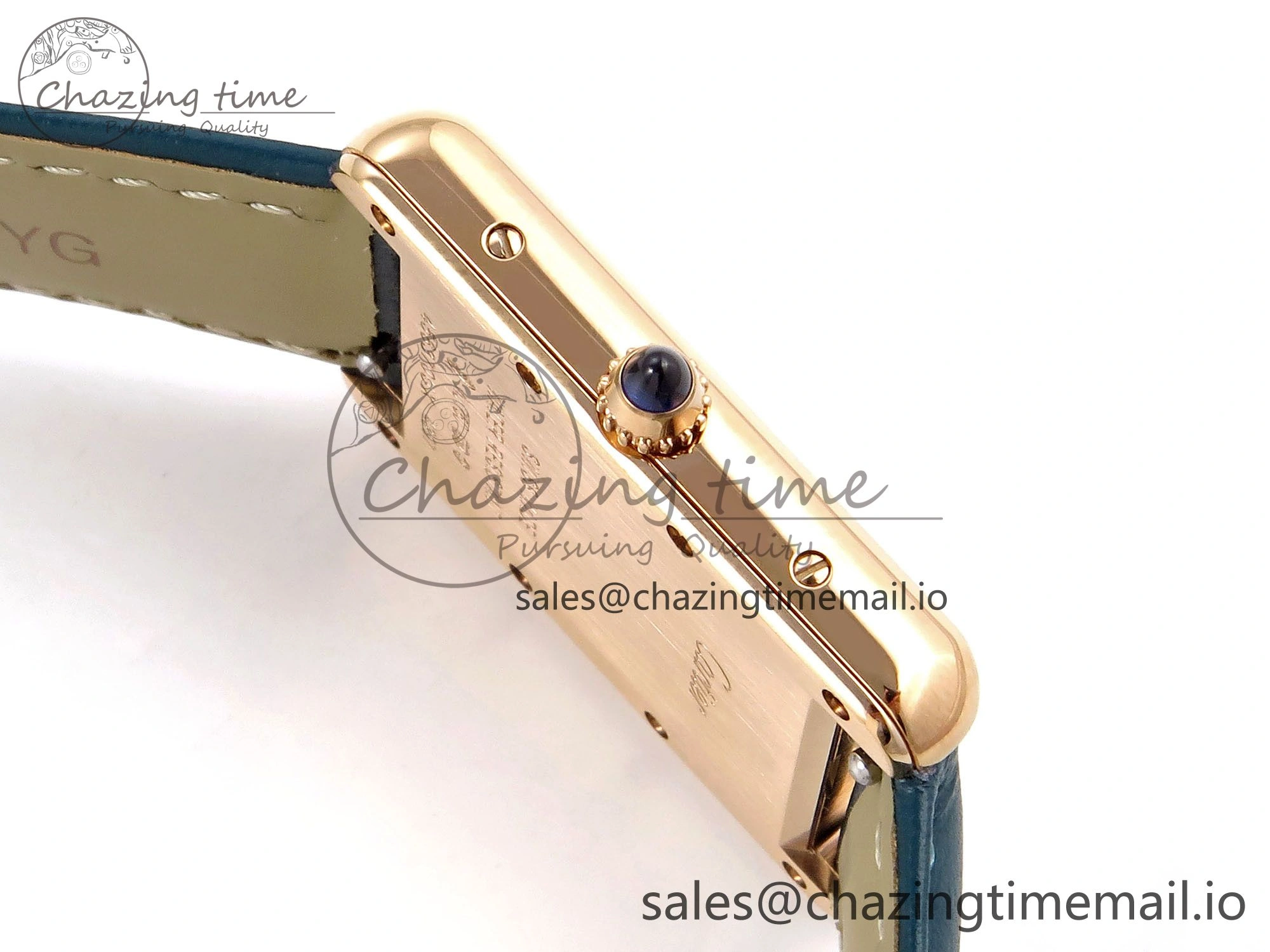 Tank Must RG 25.5mm AF 1:1 Best Edition White Dial on Blue Leather Strap Ronda Quartz Lightweight 5886