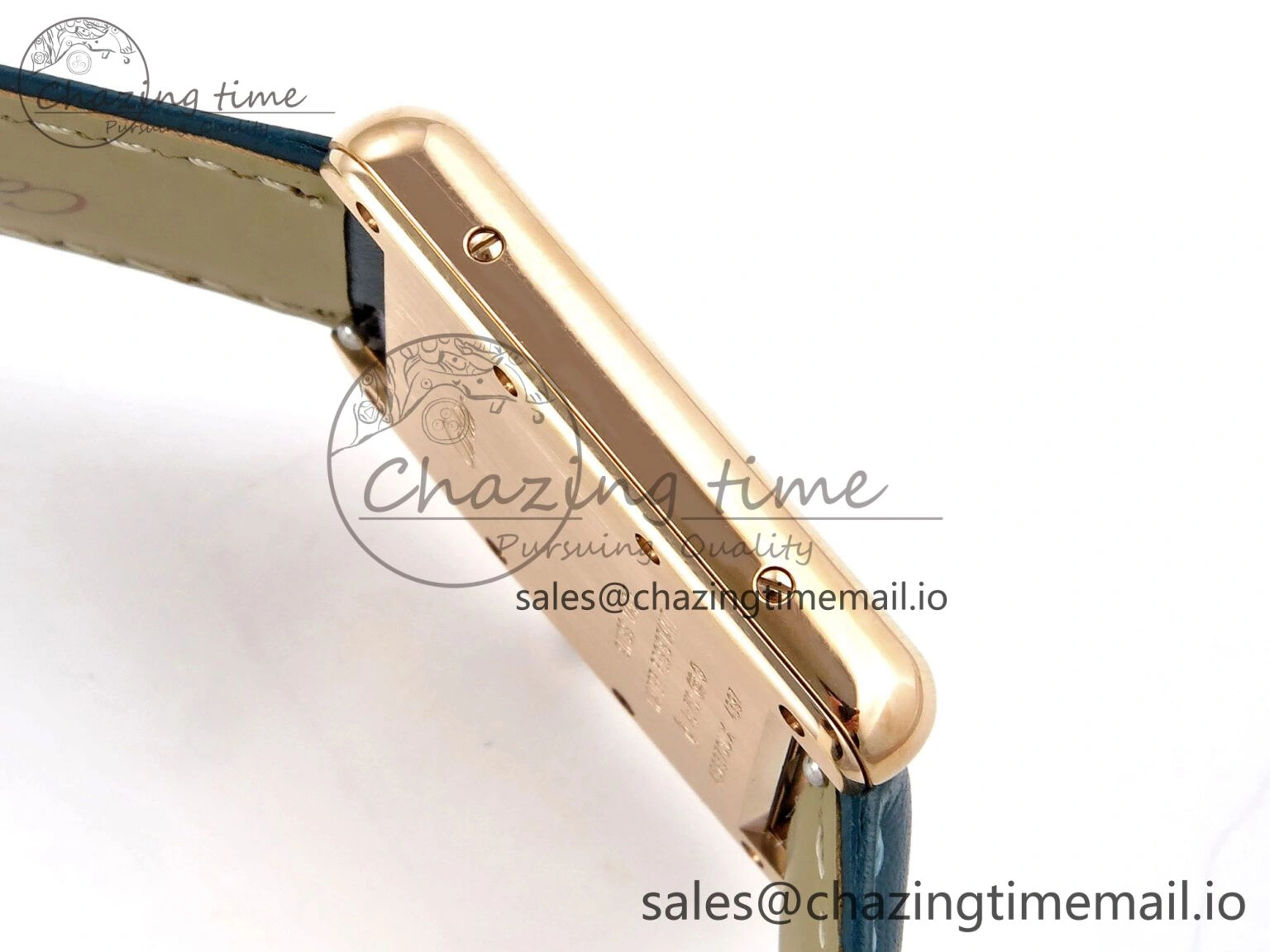 Tank Must RG 25.5mm AF 1:1 Best Edition White Dial on Blue Leather Strap Ronda Quartz Lightweight 5886