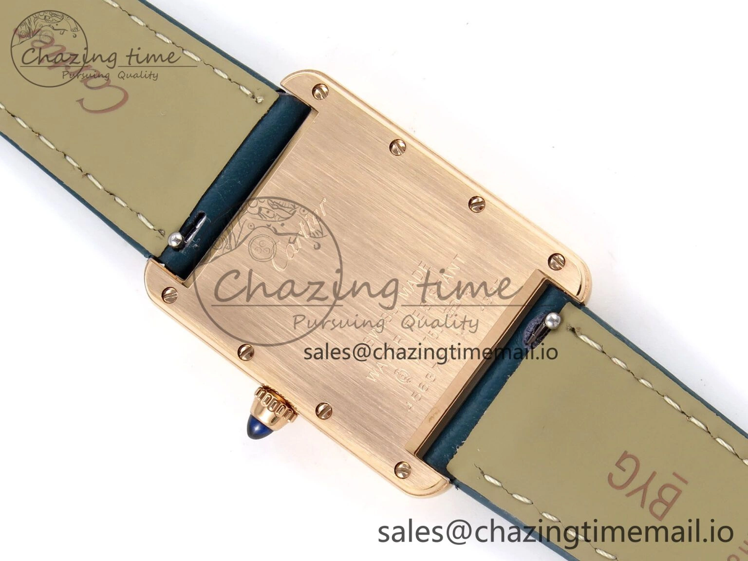 Tank Must RG 25.5mm AF 1:1 Best Edition White Dial on Blue Leather Strap Ronda Quartz Lightweight 5886
