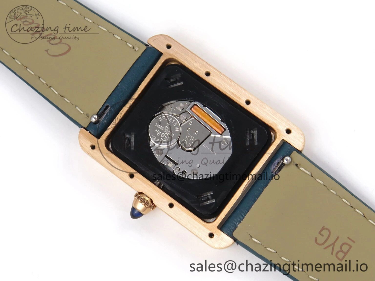 Tank Must RG 25.5mm AF 1:1 Best Edition White Dial on Blue Leather Strap Ronda Quartz Lightweight 5886