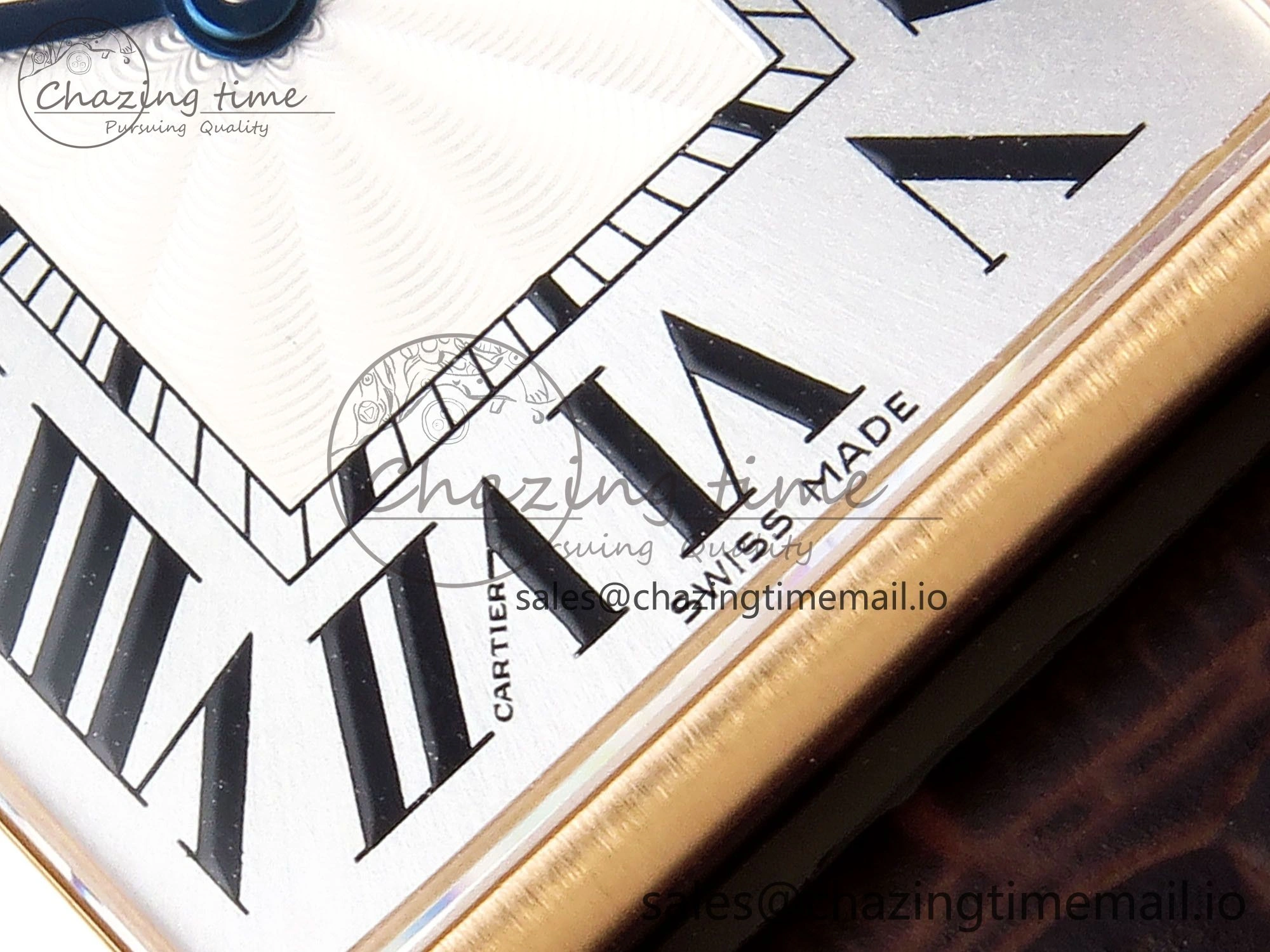Compact Tank Must RG 25.5mm AF 1:1 Best Edition White Dial on Brown Leather Strap Ronda Quartz 5887