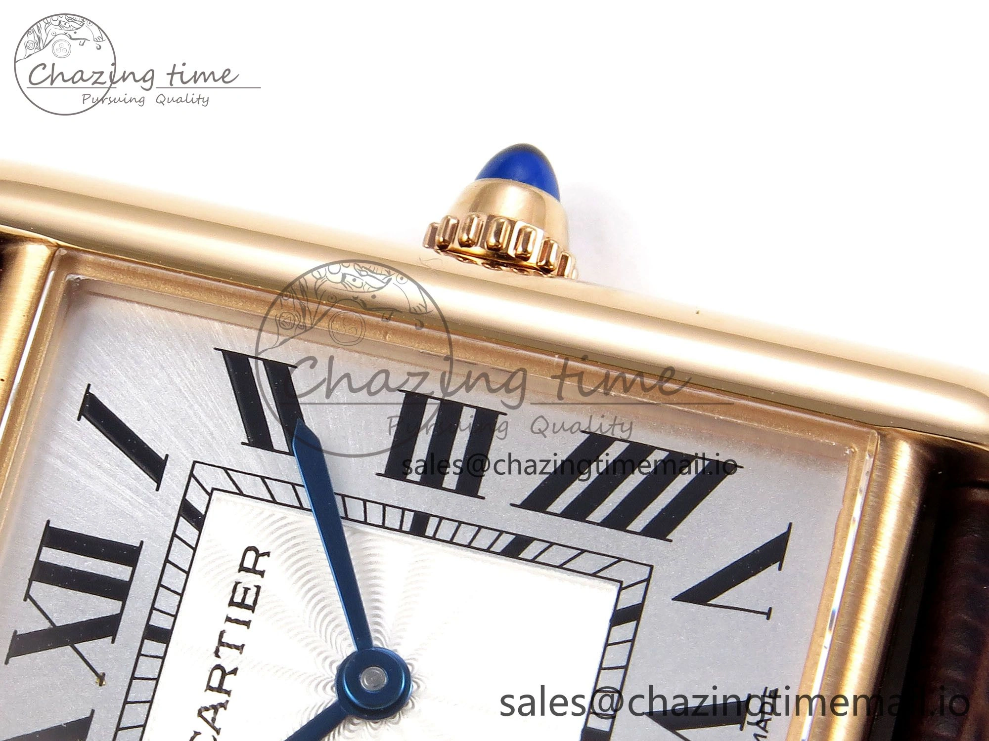 Compact Tank Must RG 25.5mm AF 1:1 Best Edition White Dial on Brown Leather Strap Ronda Quartz 5887