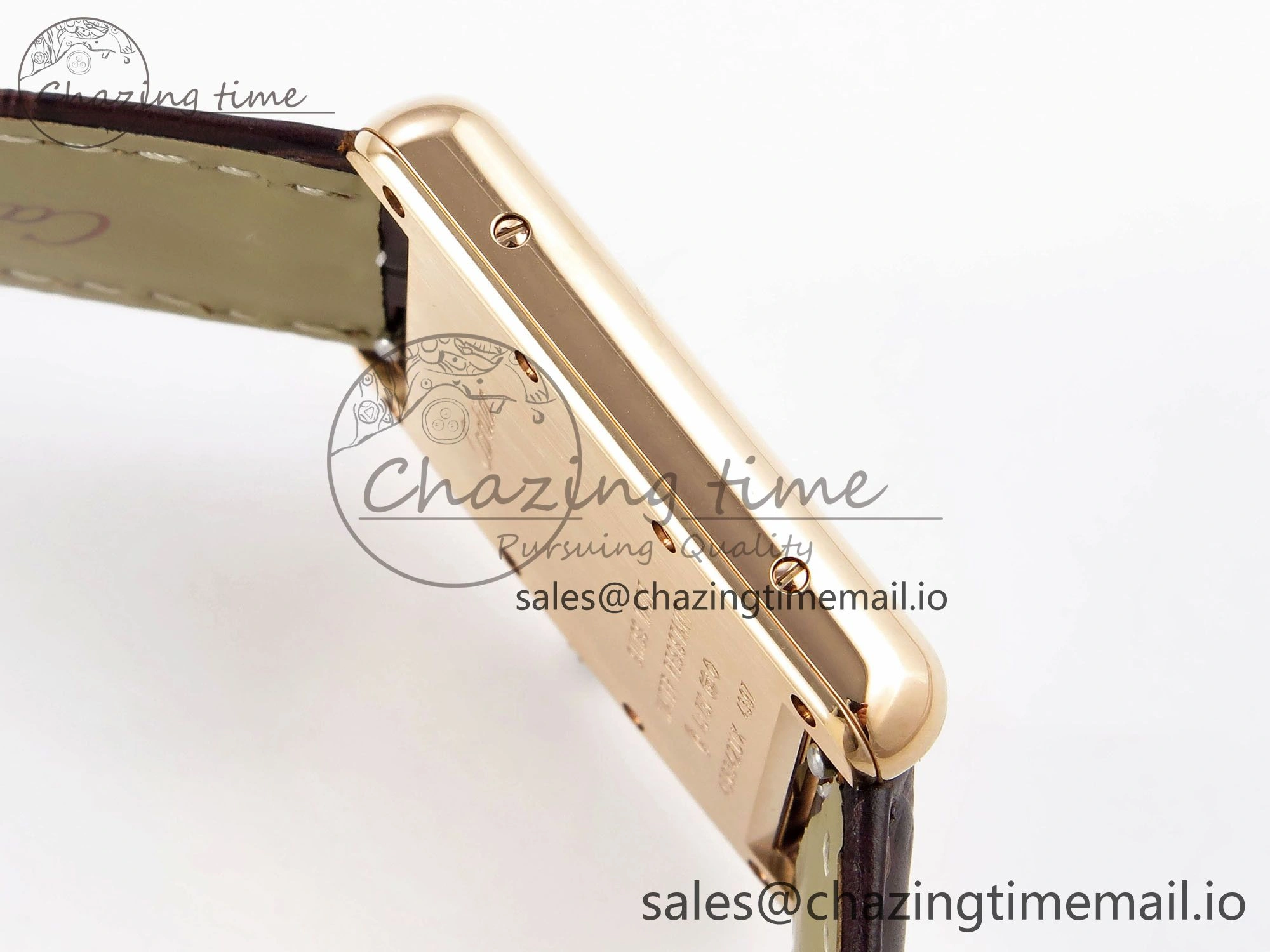 Compact Tank Must RG 25.5mm AF 1:1 Best Edition White Dial on Brown Leather Strap Ronda Quartz 5887