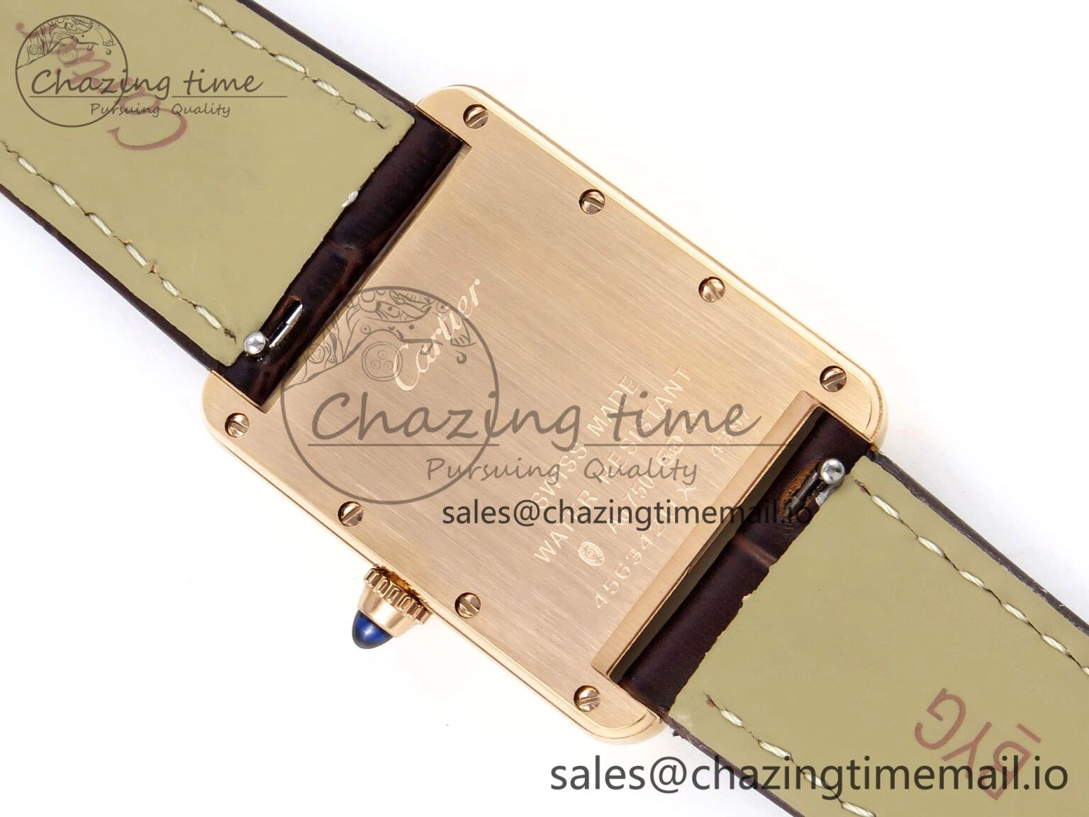 Compact Tank Must RG 25.5mm AF 1:1 Best Edition White Dial on Brown Leather Strap Ronda Quartz 5887