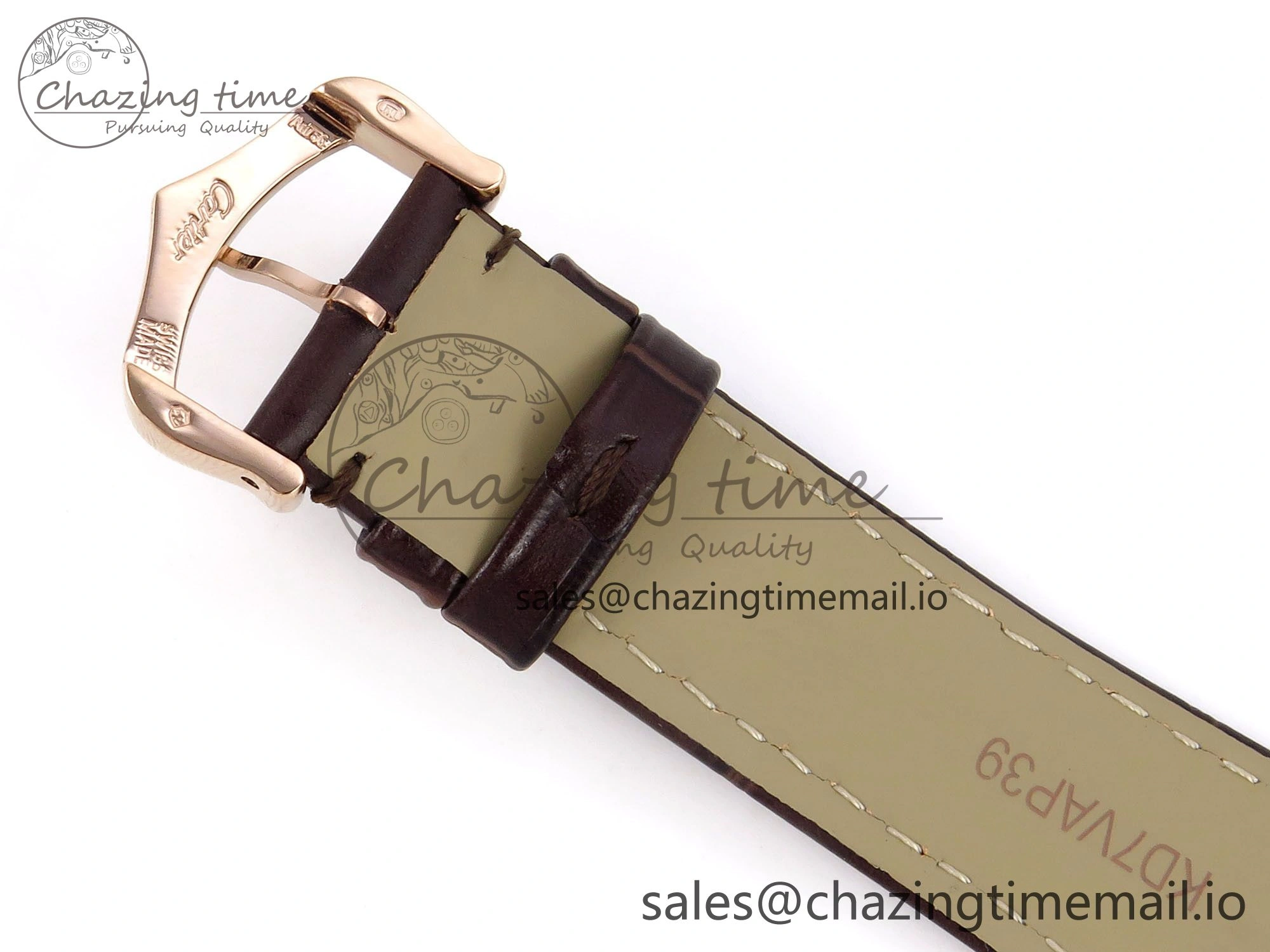 Compact Tank Must RG 25.5mm AF 1:1 Best Edition White Dial on Brown Leather Strap Ronda Quartz 5887
