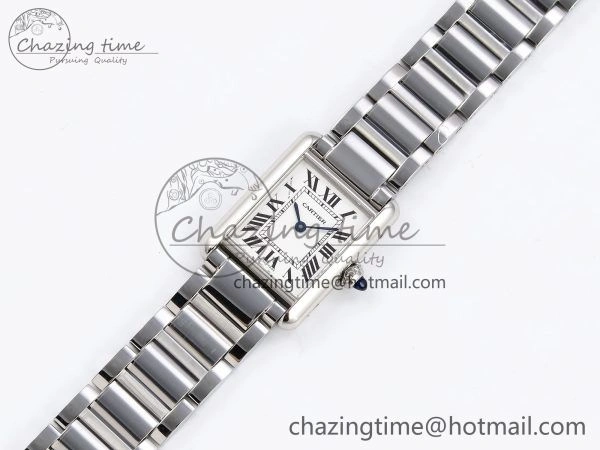 Timeless Tank Must SS 33.7mm DRF 1:1 Best Edition White Dial on SS Bracelet Jap Quartz 5964
