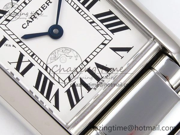 Timeless Tank Must SS 33.7mm DRF 1:1 Best Edition White Dial on SS Bracelet Jap Quartz 5964