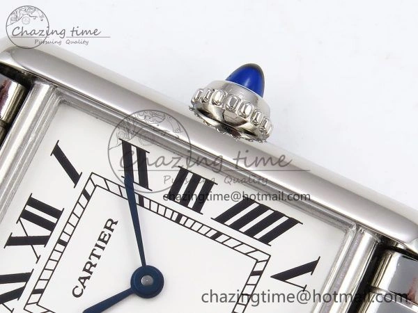 Timeless Tank Must SS 33.7mm DRF 1:1 Best Edition White Dial on SS Bracelet Jap Quartz 5964