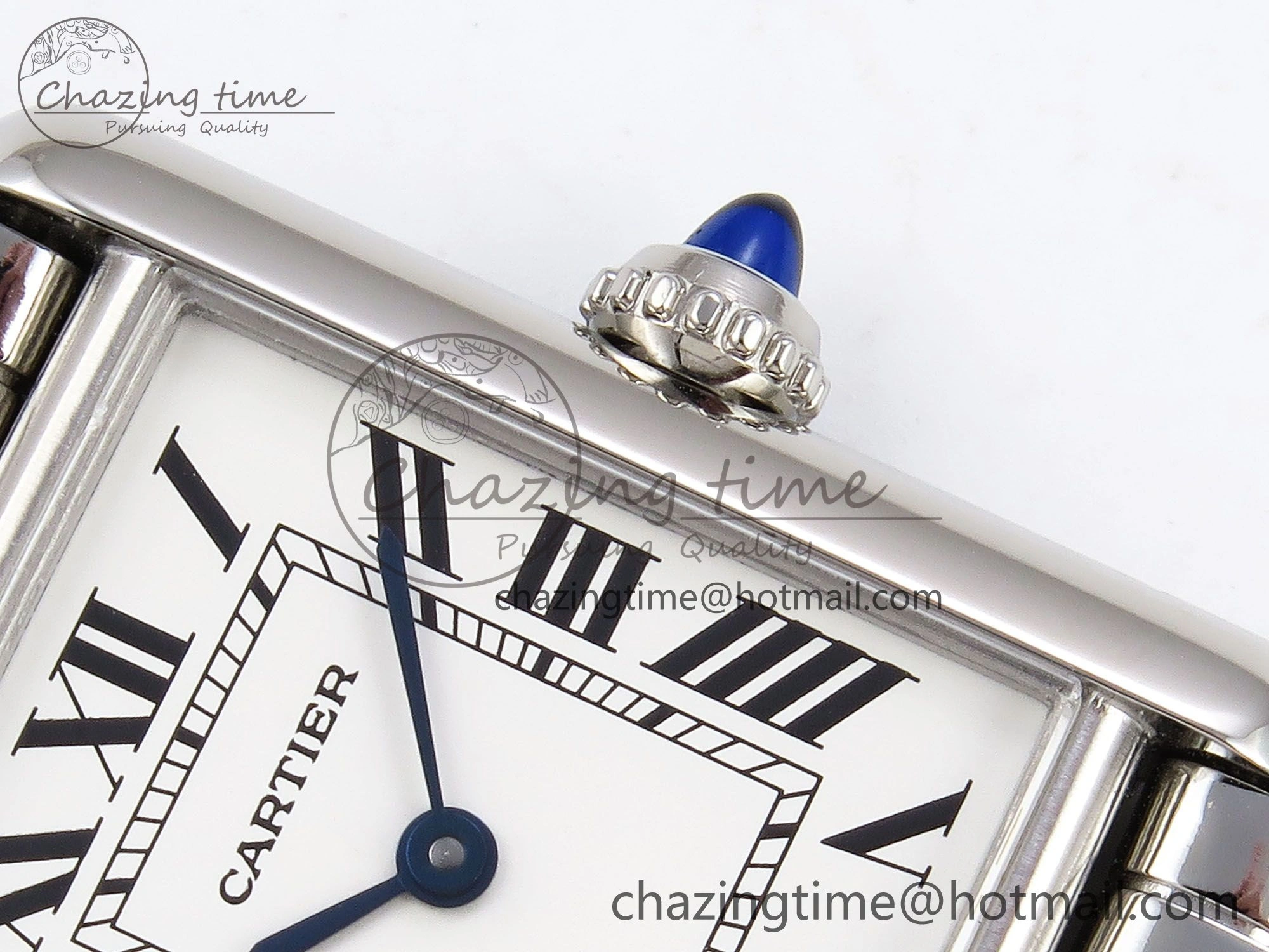Timeless Tank Must SS 33.7mm DRF 1:1 Best Edition White Dial on SS Bracelet Jap Quartz 5964