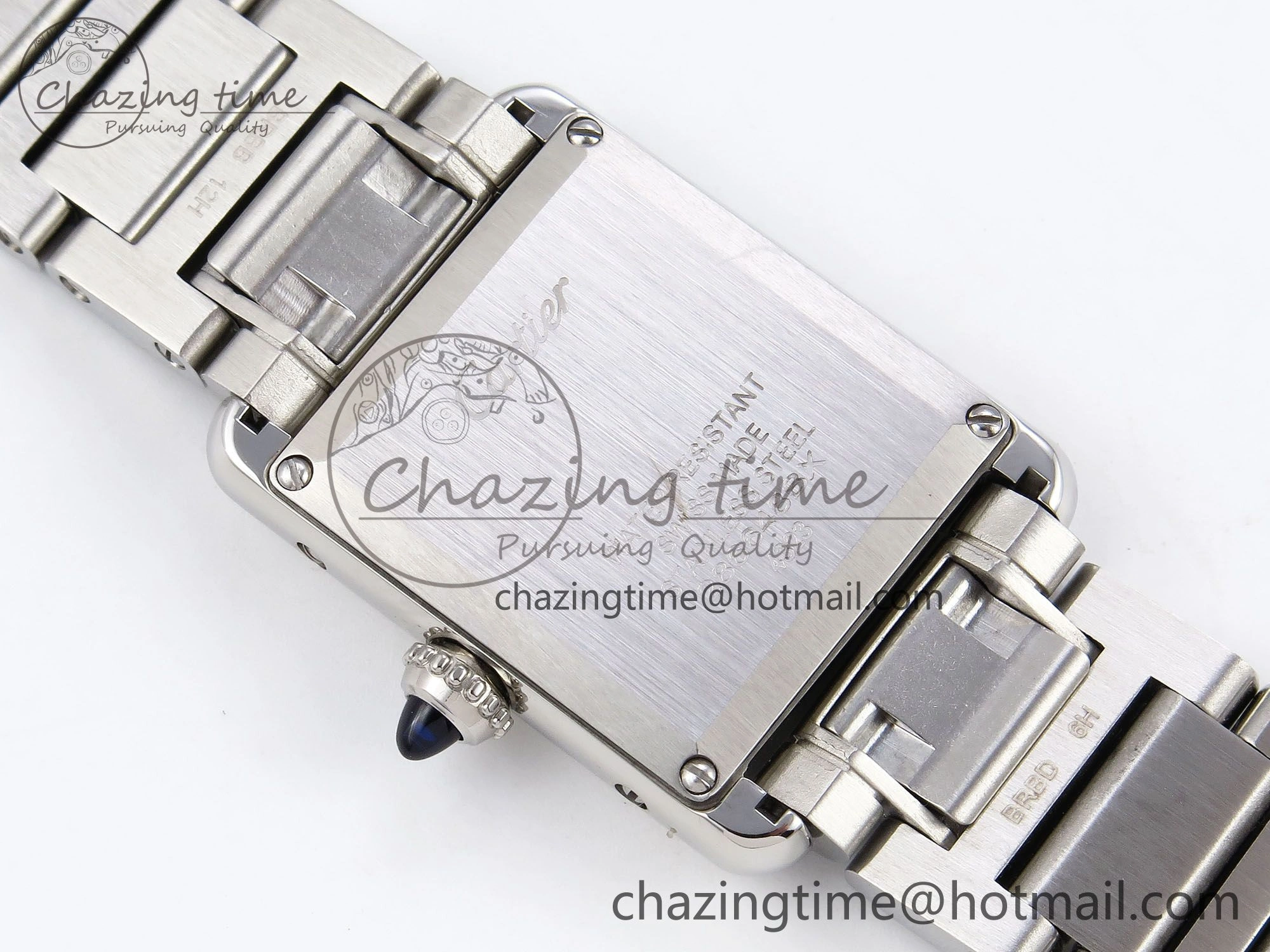 Timeless Tank Must SS 33.7mm DRF 1:1 Best Edition White Dial on SS Bracelet Jap Quartz 5964