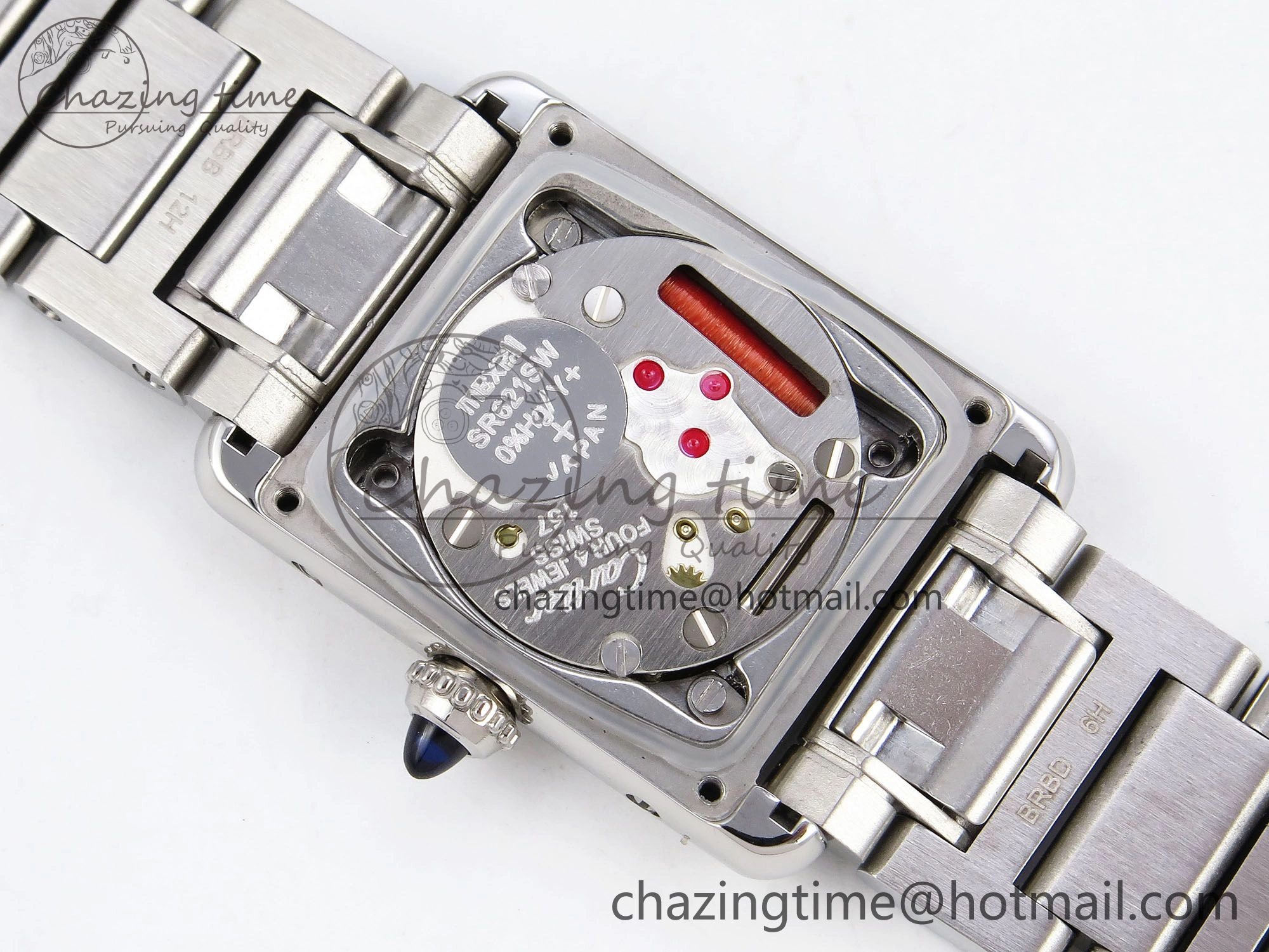 Timeless Tank Must SS 33.7mm DRF 1:1 Best Edition White Dial on SS Bracelet Jap Quartz 5964