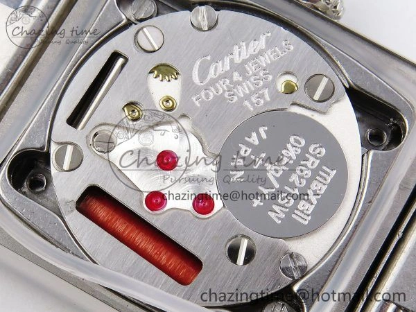 Timeless Tank Must SS 33.7mm DRF 1:1 Best Edition White Dial on SS Bracelet Jap Quartz 5964
