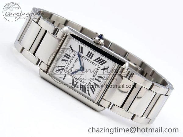 Cozy Tank Must SS 33.7mm DRF 1:1 Best Edition White Dial on SS Bracelet Jap Quartz 5961