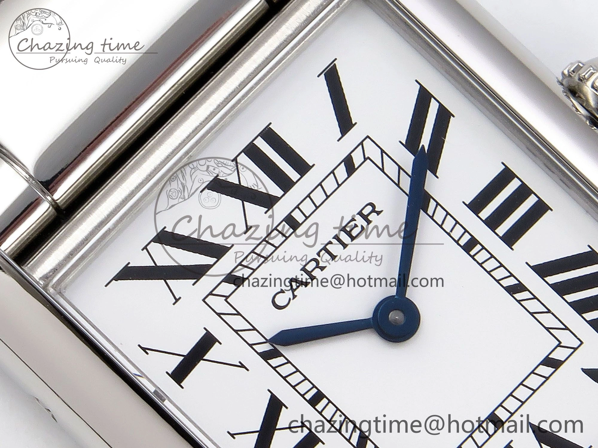 Cozy Tank Must SS 33.7mm DRF 1:1 Best Edition White Dial on SS Bracelet Jap Quartz 5961