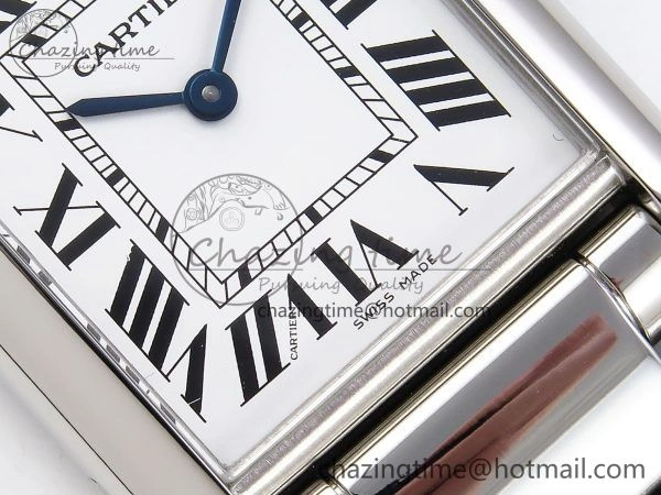 Cozy Tank Must SS 33.7mm DRF 1:1 Best Edition White Dial on SS Bracelet Jap Quartz 5961