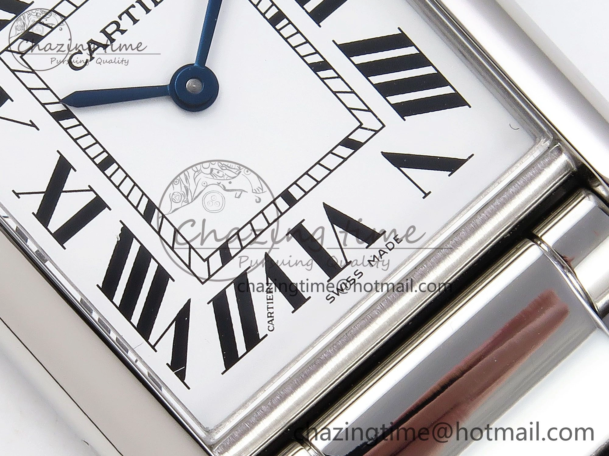 Cozy Tank Must SS 33.7mm DRF 1:1 Best Edition White Dial on SS Bracelet Jap Quartz 5961
