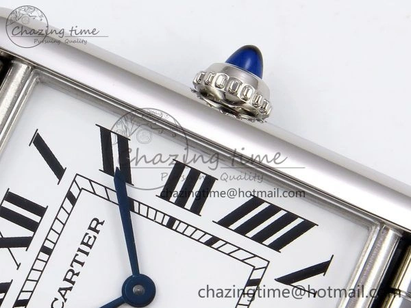 Cozy Tank Must SS 33.7mm DRF 1:1 Best Edition White Dial on SS Bracelet Jap Quartz 5961