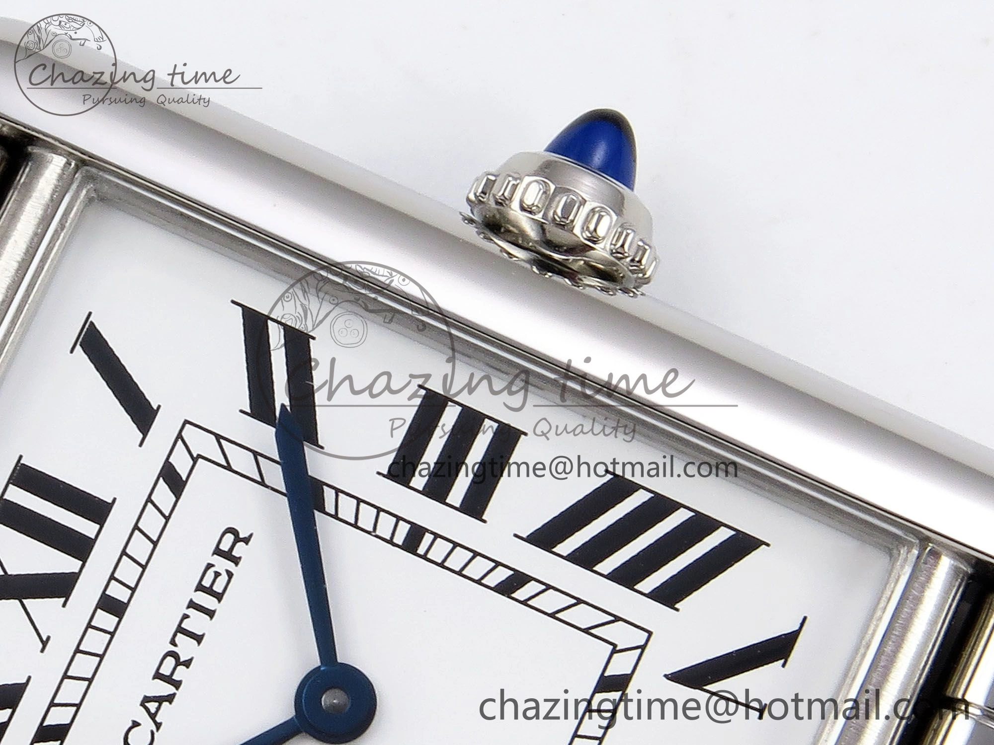 Cozy Tank Must SS 33.7mm DRF 1:1 Best Edition White Dial on SS Bracelet Jap Quartz 5961