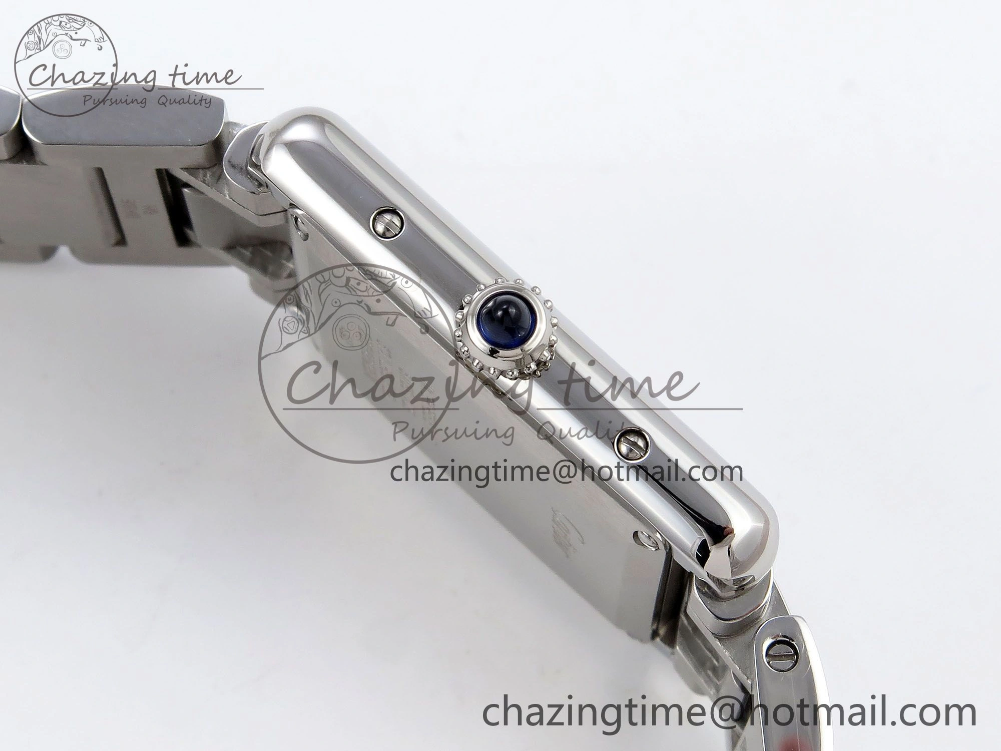 Cozy Tank Must SS 33.7mm DRF 1:1 Best Edition White Dial on SS Bracelet Jap Quartz 5961