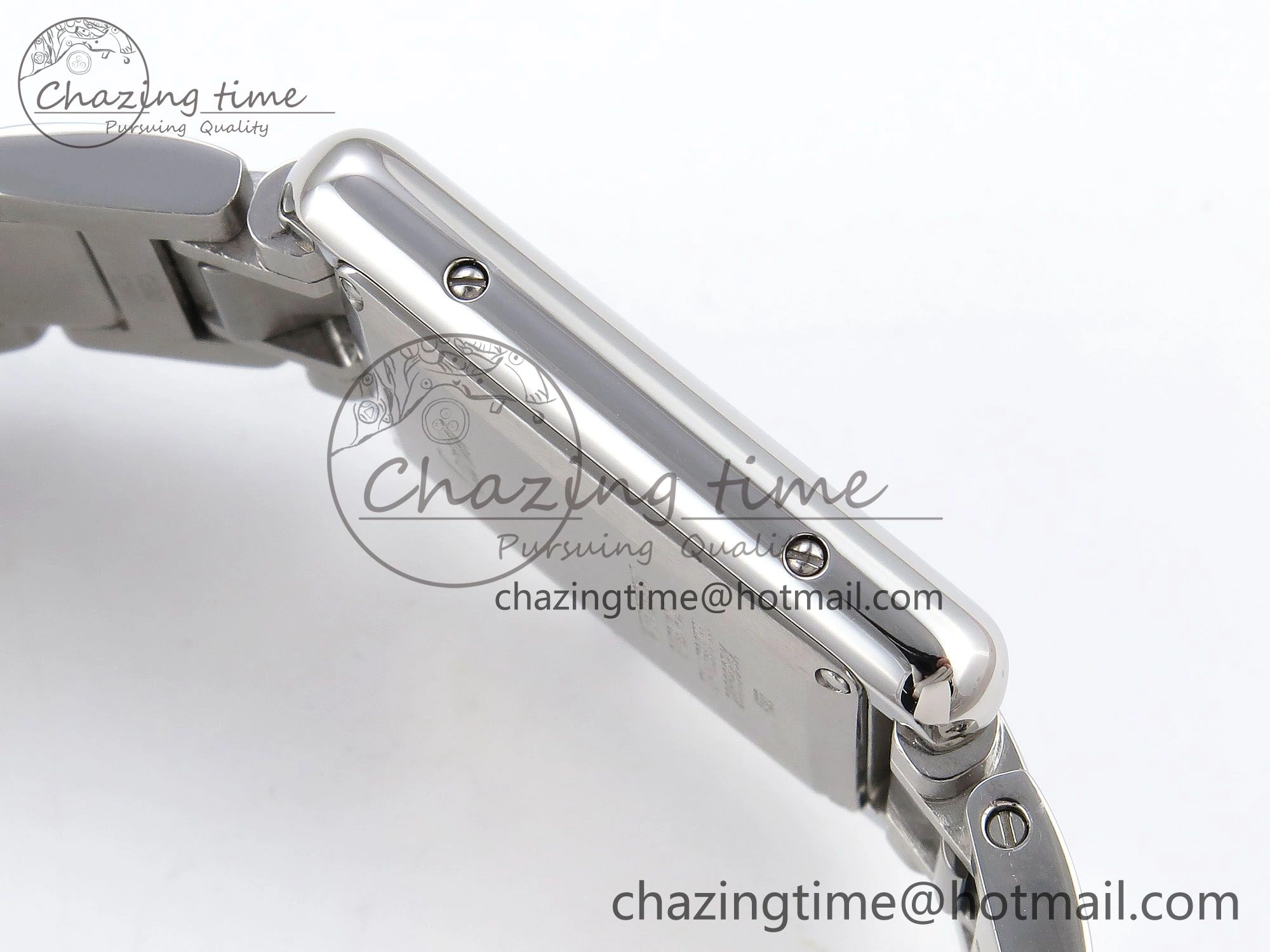 Cozy Tank Must SS 33.7mm DRF 1:1 Best Edition White Dial on SS Bracelet Jap Quartz 5961