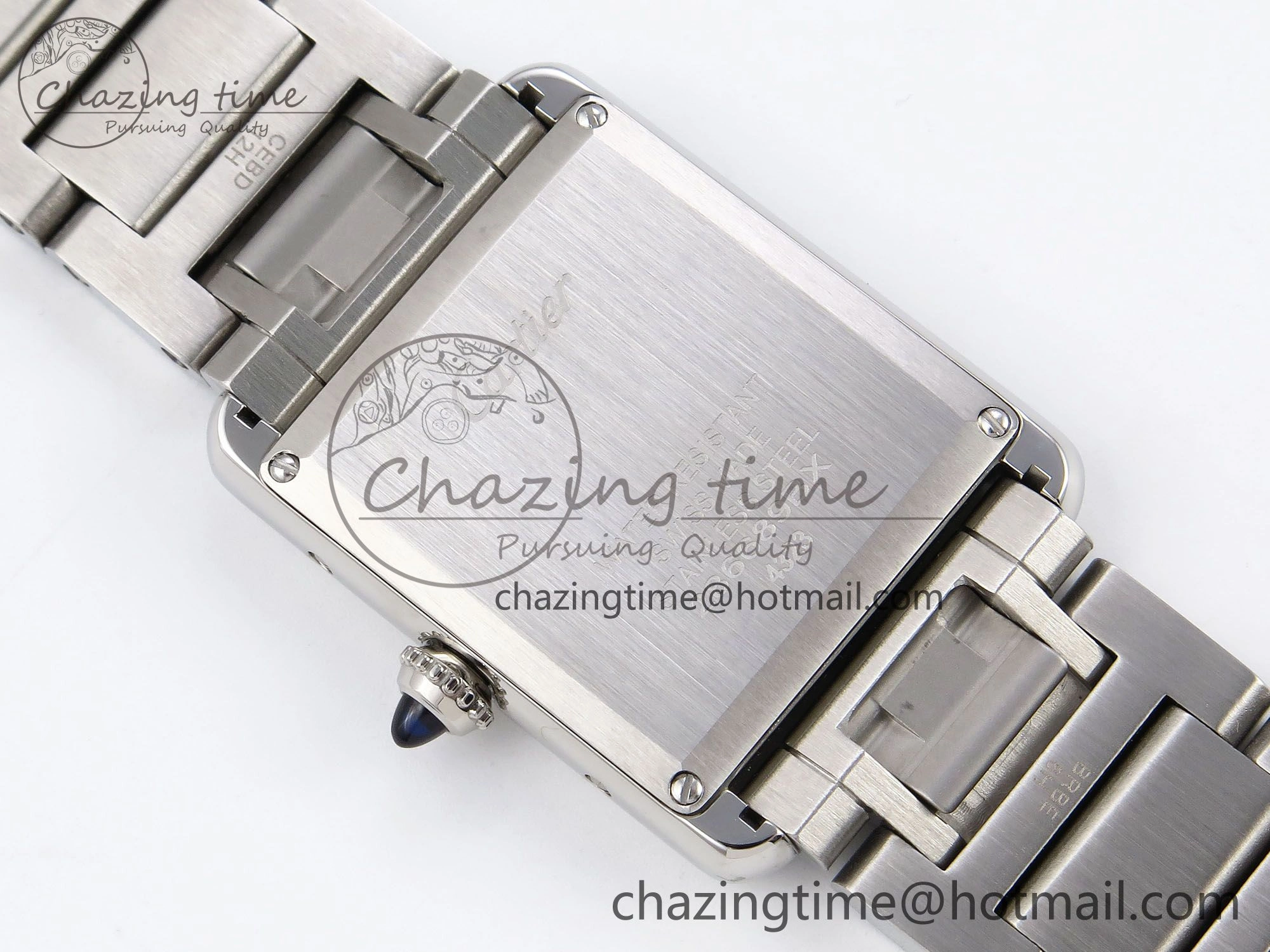 Cozy Tank Must SS 33.7mm DRF 1:1 Best Edition White Dial on SS Bracelet Jap Quartz 5961
