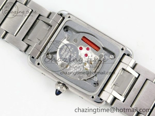 Cozy Tank Must SS 33.7mm DRF 1:1 Best Edition White Dial on SS Bracelet Jap Quartz 5961