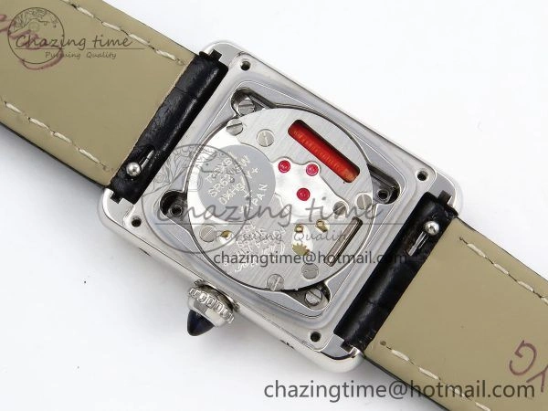 Tank Must Small SS 29mm DRF 1:1 Best Edition Black Dial on Black Leather Strap Swiss Quartz WrinkleFree 5954