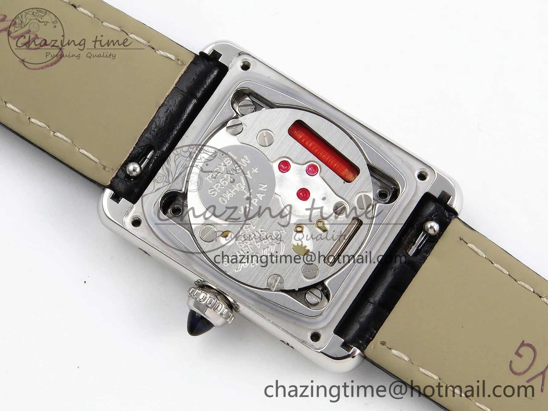 Tank Must Small SS 29mm DRF 1:1 Best Edition Black Dial on Black Leather Strap Swiss Quartz WrinkleFree 5954
