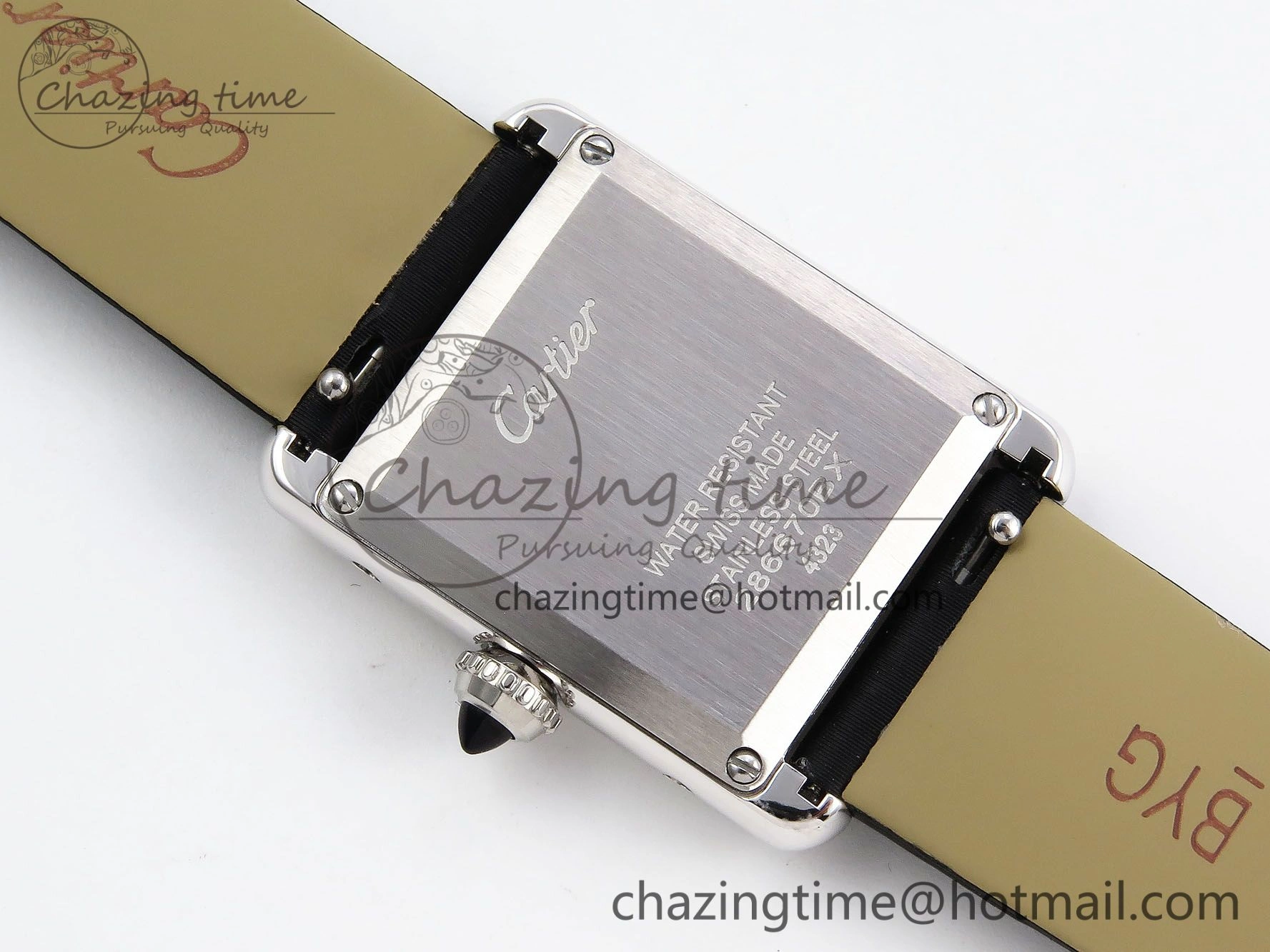 Tank Must Small SS 29mm DRF 1:1 Best Edition White Dial Diamonds Bezel on Black Calfskin Strap Swiss Quartz Stylish 5952