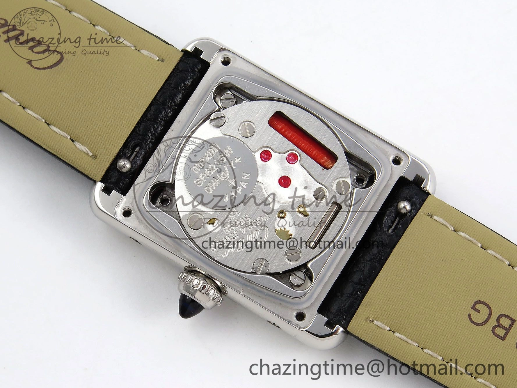 Tank Must Small SS 29mm DRF 1:1 Best Edition White Dial on Black Leather Strap Swiss Quartz MultiPurpose 5947